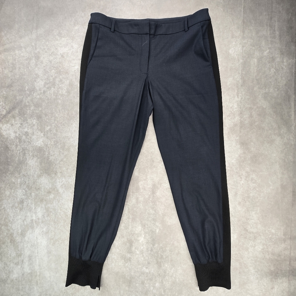Kit and Ace Navy Blue with Black Stripe Wool Blend Joggers